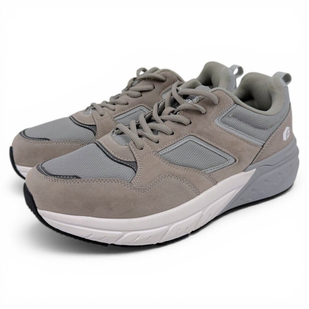 NEW FitVille Men's Rebound Neo V2 Orthopedic Walking Shoes Mauve/Grey 10.5EW